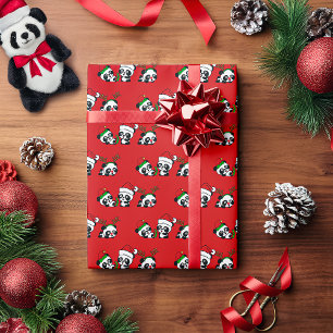 Papel De Presente Pandas de Natal