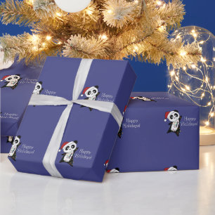 Papel De Presente Pandas Wrappin Panda Natal Animais de inverno Pena