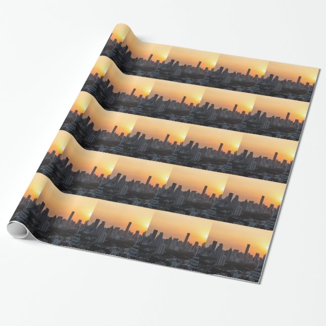 Papel De Presente Pankok skyline sunset panorama geral (Desenrolado)