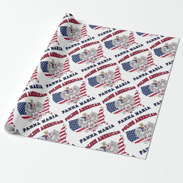 Papel De Presente Panna Maria Texas polonês americano (Desenrolado)