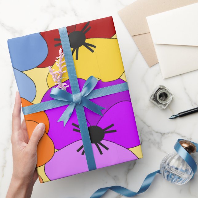 Papel De Presente Pansy Collage (Presentear)