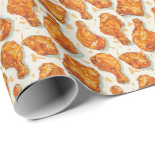 Papel De Presente Pão de frango frito, de cor branca