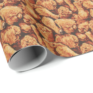 Papel De Presente Pão de frango frito, de cor branca