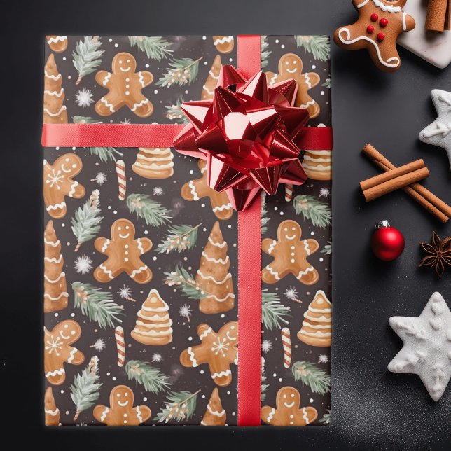 Papel De Presente Pão-de-gengala festivo e doce Natal (Criador carregado)