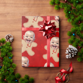Papel De Presente Pão de Gengala Personalizado Homens Enfrentam Foto