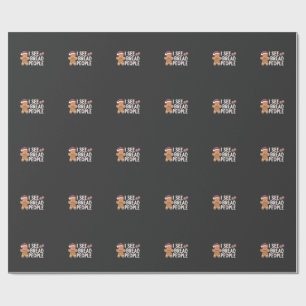 Papel De Presente Pão de gengibre engraçado Natal feriado culinária