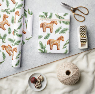 Papel De Presente Pão de Gengibre Festivo