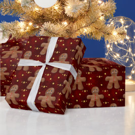 Papel De Presente Pão de Gengibre Homens Natal