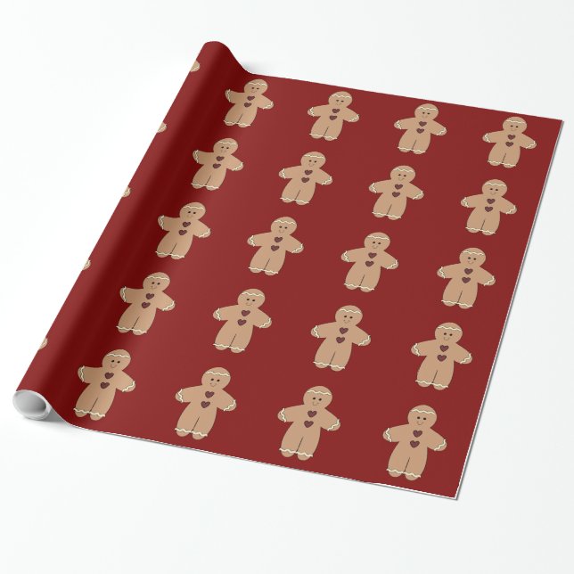 Papel De Presente Pão de Gengibre Molho de Natal (Desenrolado)