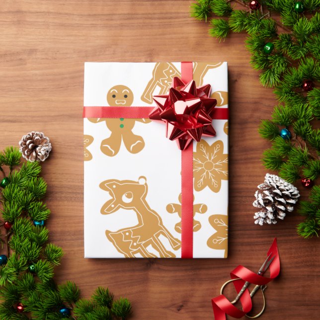 Papel De Presente Pão de Gingerpão Padrão Natal (Presente de Natal)