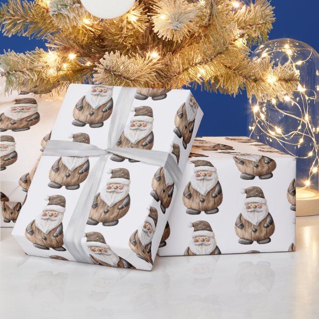 Papel De Presente Pão de Gingerpão Papai Noel Natal (Feriados)