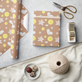 Papel De Presente Pão de Limão e Gengibre de Natal Aquarela