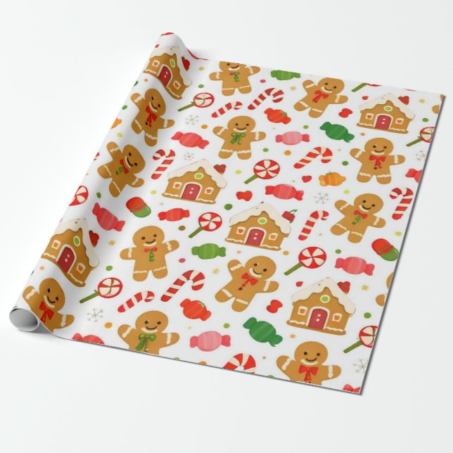 Papel De Presente Pão de Mel & Cana de Açúcar (Desenrolado)