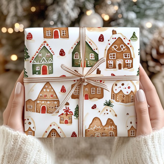 Papel De Presente Pão de Natal Casas de Invasão Papel (Criador carregado)