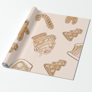 Papel De Presente Pão de Natal Pink Gingerbread
