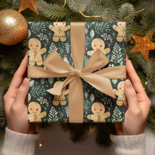 Papel De Presente Pão-de-ouro Homens Inverno e Veneração de Natal