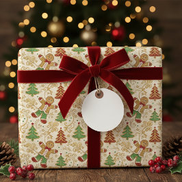 Papel De Presente Pão de Pão Clássico e Árvore de Natal