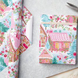 Papel De Presente Pão-de-Pia-Rosa Quimológico Sonho de Natal