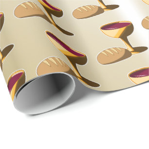 Papel De Presente Pão e Vinho A última comuna de Páscoa de jantar