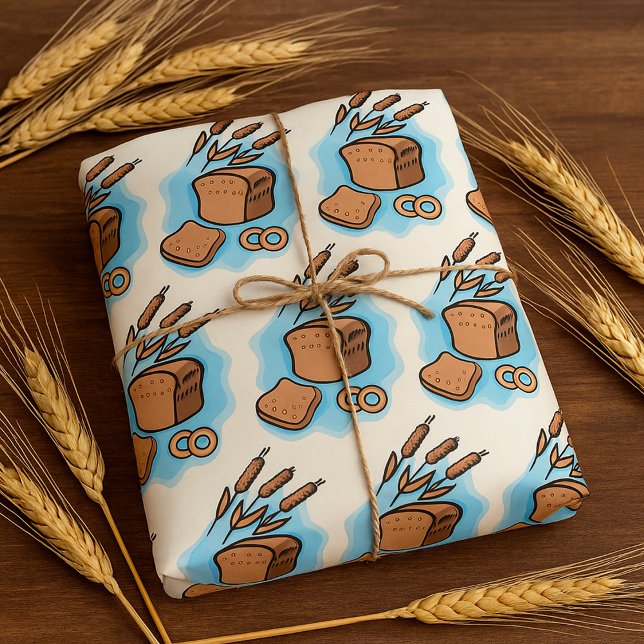 Papel De Presente Pão Integral Rústico Comida Caipira (Criador carregado)