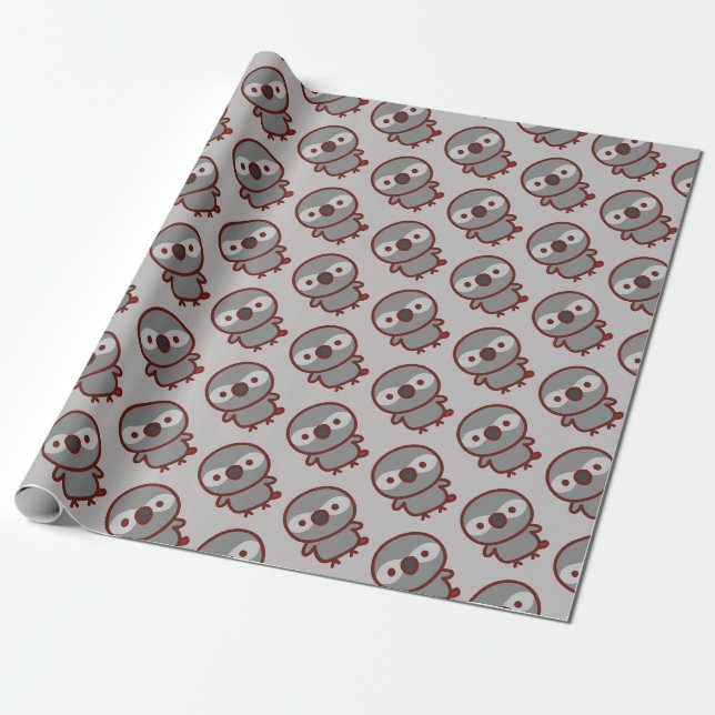 Papel De Presente Papagaio Cinzento Africano (Desenrolado)