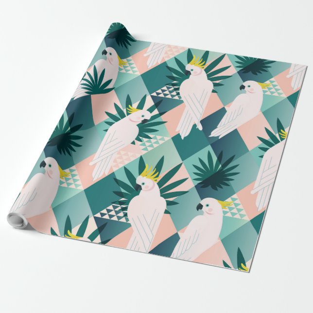 Papel De Presente Papagaio na Palma 1 (Desenrolado)
