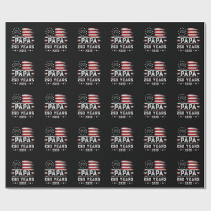 Papel De Presente Papai Americano Bandeira 250 Anos 4 de Julho Avô