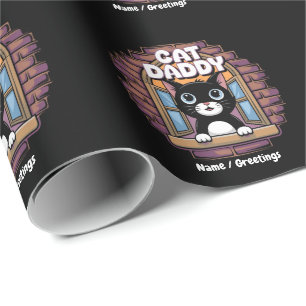 Papel De Presente Papai de Gato Extraordinário O Melhor Papai de Gat