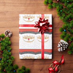 Papel De Presente Papai Noel Adorável Férias Natal