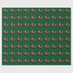 Papel De Presente Papai Noel Andando Em Moose