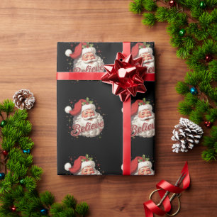 Papel De Presente Papai Noel Antigo Acredite no Natal