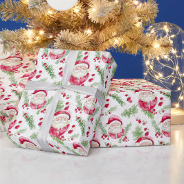 Papel De Presente Papai Noel aquarela clima alegre