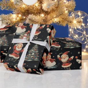 Papel De Presente Papai Noel Árvore de Natal Homem de Neve no Natal