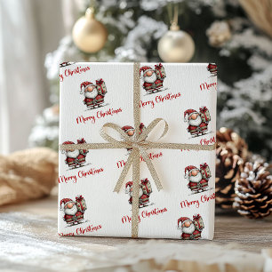 Papel De Presente Papai Noel Cartoon Engraçado Natal Embrulho 