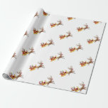 Papel De Presente Papai Noel cavalgando em trenó<br><div class="desc">christmas santa claus veer,  amigos congelados engraçados coloridos,  arte vintage mágica em flocos de neve,  céu retrô divertido,  neve alegre e trenó voando,  ano novo rena de celebração,  feriado feliz de inverno no xmas,  ilustração de desenho animado em feliz,  bonitinho de festas de veados,  natal santa claus, </div>