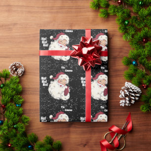 Papel De Presente Papai Noel Clássico com Neve Caindo no Natal
