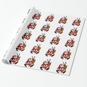 Papel De Presente Papai Noel com alce