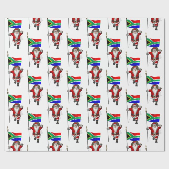 Papel De Presente Papai Noel Com Alferes Da África Do Sul (Aberto)