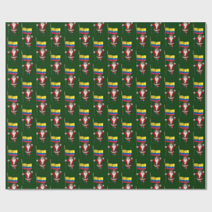 Papel De Presente Papai Noel Com Alferes Da Colômbia