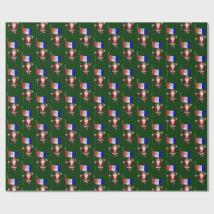 Papel De Presente Papai Noel Com Bandeira De Cleveland