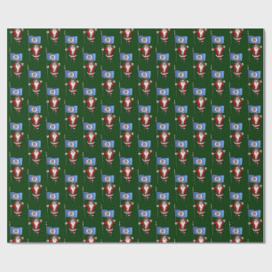 Papel De Presente Papai Noel Com Bandeira De Minnesota