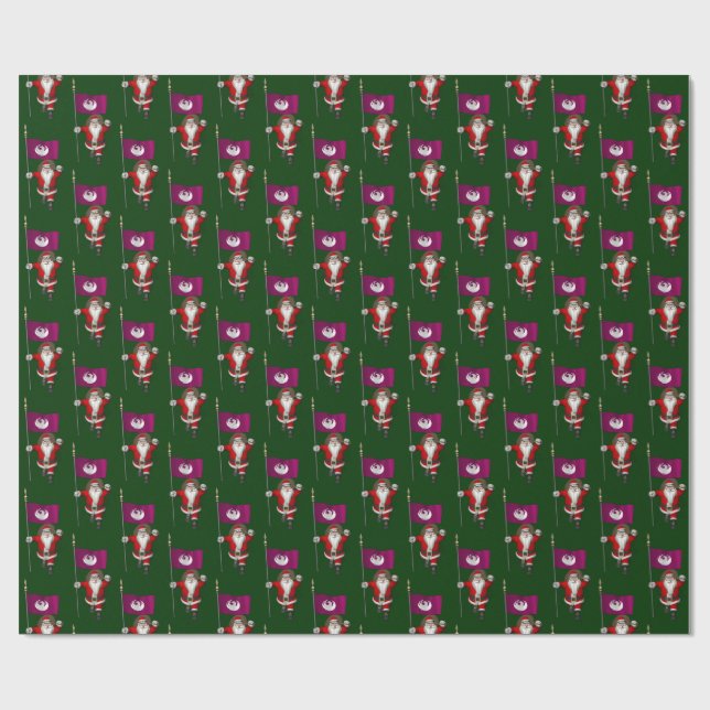 Papel De Presente Papai Noel Com Bandeira De Phoenix (Aberto)