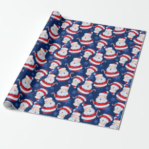 Papel De Presente Papai Noel com Bengala de Natal
