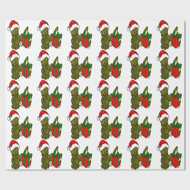 Papel De Presente Papai noel Cthulhu (Aberto)