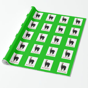 Papel De Presente Papai noel da alpaca