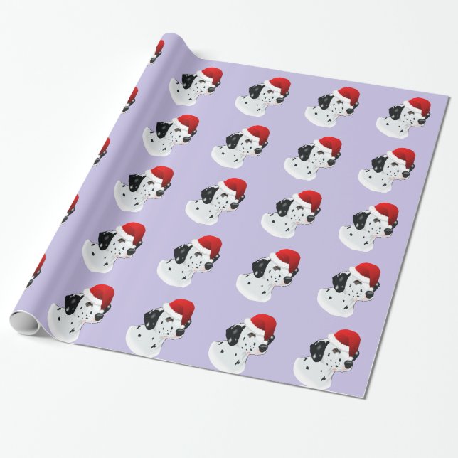 Papel De Presente Papai noel Dalmatian (Desenrolado)