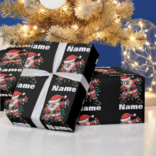 Papel De Presente Papai Noel Dançando Presente de Natal Personalizad