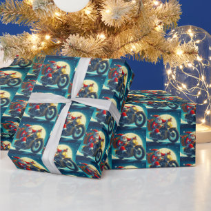 Papel De Presente Papai Noel de Moto Natal