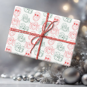 Papel De Presente Papai Noel Desenhado à Mão Legal
