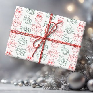 Papel De Presente Papai Noel Desenhado à Mão Legal